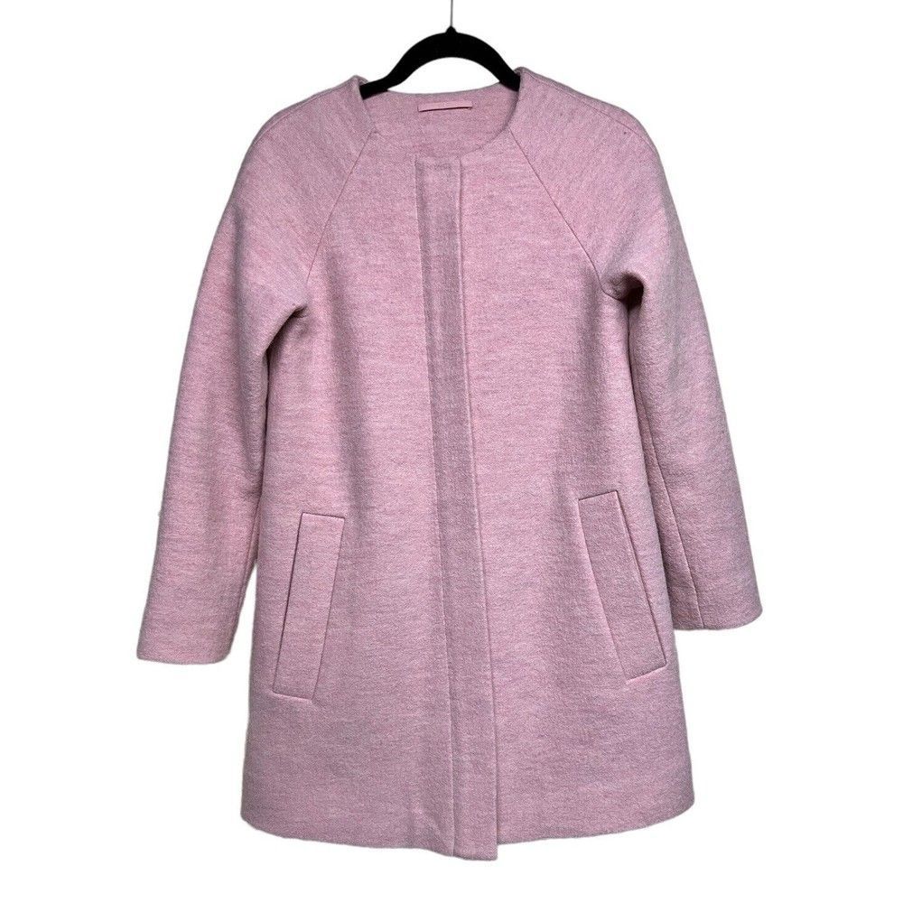 Cos Women’s Pink‎ Wool Collarless Coat Jacket - Size 2